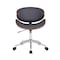 Armen Living Daphne Modern Office Chair In Chrome Finish with Gray Faux Leather And Walnut Veneer Back LCDAOFCHGR - alternate 5